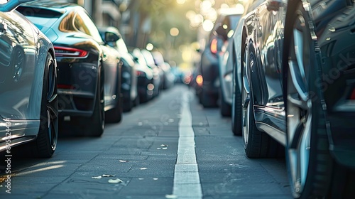Wallpaper Mural cars  lined up along the side Torontodigital.ca