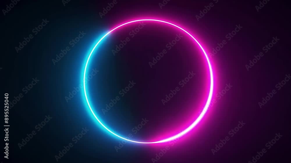 Neon effect circle frame Loop background Neon effect circle frame Loop background