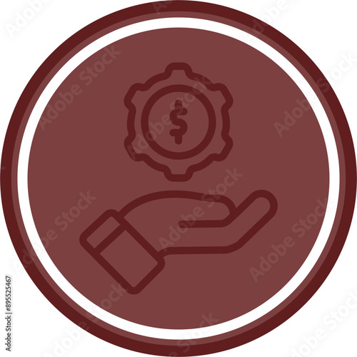 Management Vector Line Double Circle Maroon