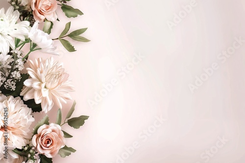 Delicate Floral Arrangement on a Soft Pink Background
