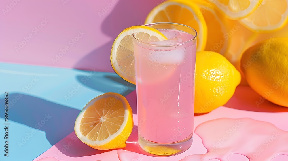 A lovely pink lemonade on a lemon blues cut of backdrop