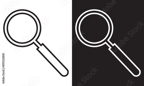 Lupe, Symbol, Linse, Icon, isolated on white and black background. EPS 10