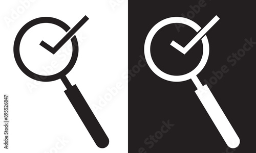 Lupe, Symbol, Linse, Icon, isolated on white and black background. EPS 10
