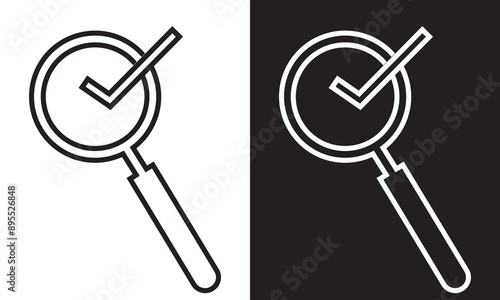 Lupe, Symbol, Linse, Icon, isolated on white and black background. EPS 10