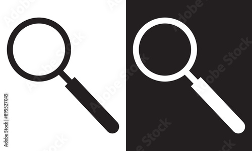 Lupe, Symbol, Linse, Icon, isolated on white and black background. EPS 10