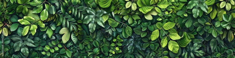 A detailed seamless pattern showing the intricate layers of a forest canopy, with leaves and branches in various tones of green, capturing the vibrant life of a forest A detailed seamless pattern showing the intricate layers of a forest canopy, with leaves and branches in various tones of green, capturing the vibrant life of a forest