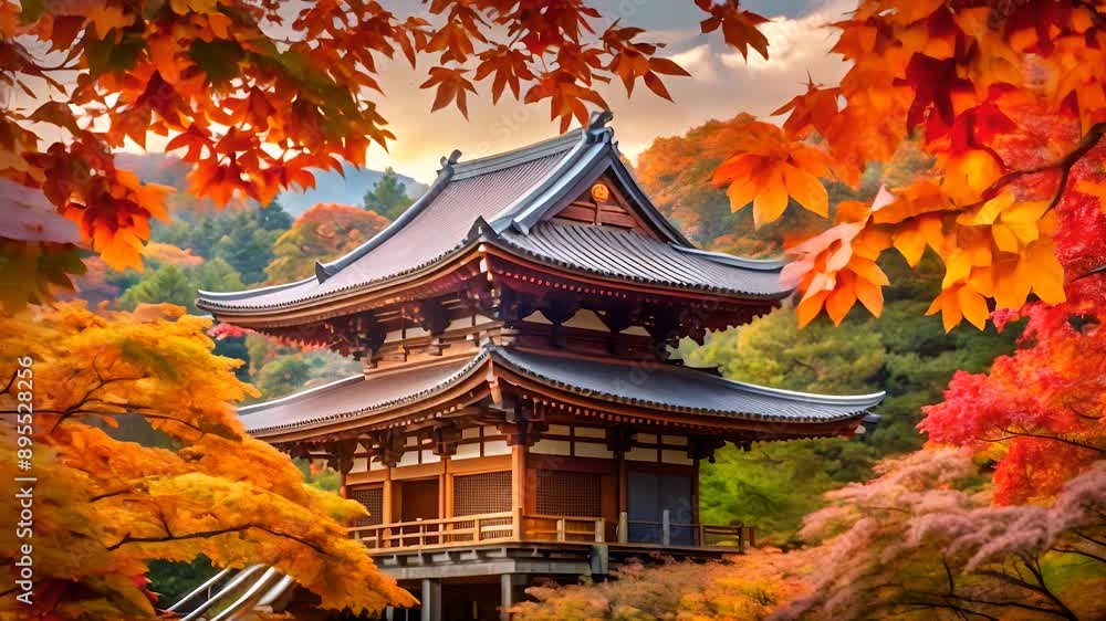 Autumn Colors at a Japanese Temple. Autumn Colors at a Japanese Temple.