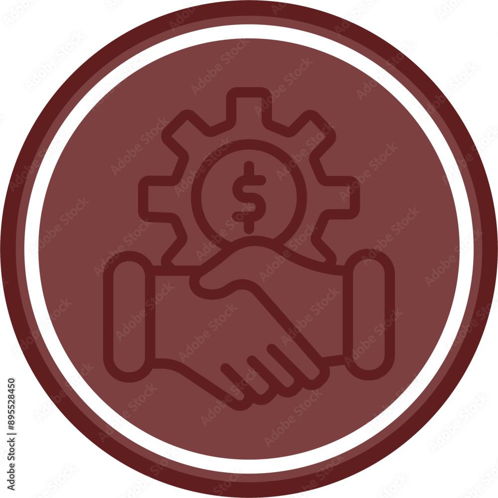 Partnership Vector Line Double Circle Maroon