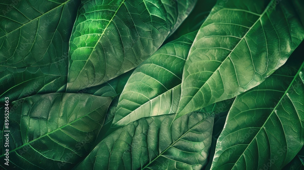 Fototapeta premium Green leaf texture background