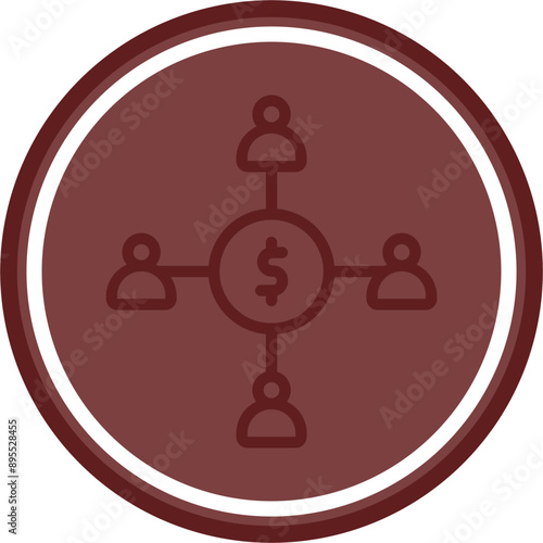 Crowdfunding Vector Line Double Circle Maroon