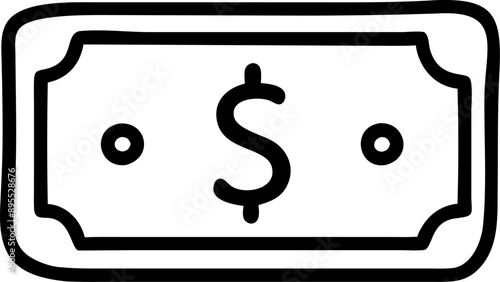 The illustration features a dollar bill with a prominent dollar sign on it