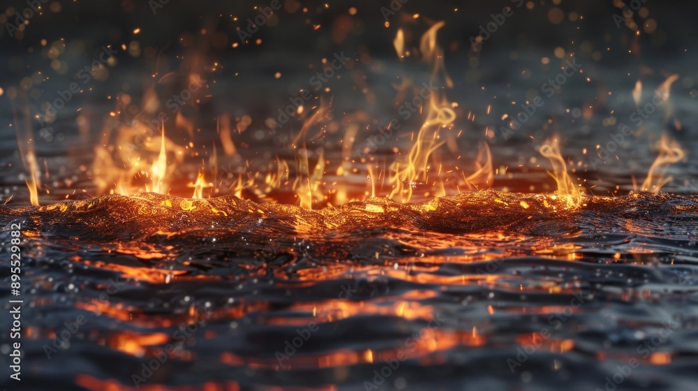 Fire Burning in Water. Fire Burning in Water.