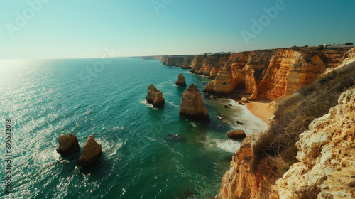 The Algarve coast in Portugal is a beautiful place to visit. The beaches are golden and the waters are turquoise. The cliffs are stunning and the views are panoramic.