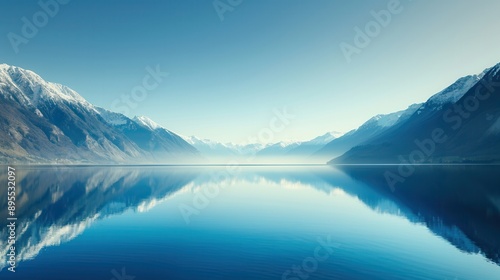 Mountain Reflections on Calm Water.
