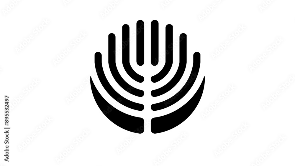 hanukkah logo, black isolated silhouette hanukkah logo, black isolated silhouette