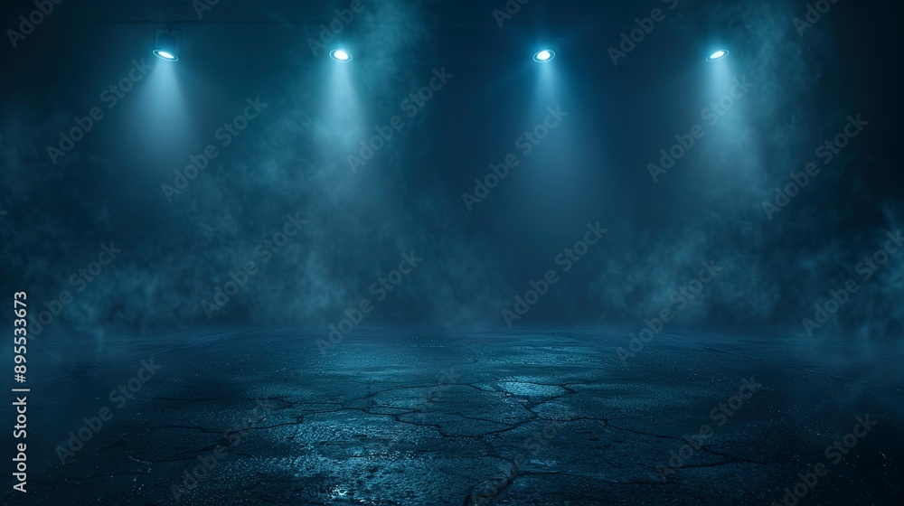 A dark empty street, dark blue background, an empty dark scene, neon light, spotlights The asphalt floor and studio room with smoke float up the interior texture. night view A dark empty street, dark blue background, an empty dark scene, neon light, spotlights The asphalt floor and studio room with smoke float up the interior texture. night view