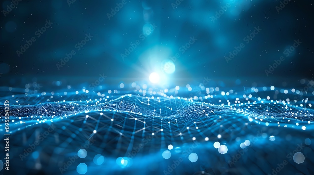 Obraz premium Abstract Blue Network Background.