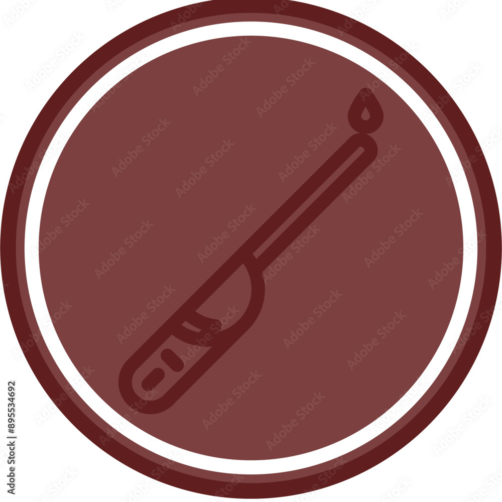 Stove Lighter Vector Line Double Circle Maroon Stove Lighter Vector Line Double Circle Maroon
