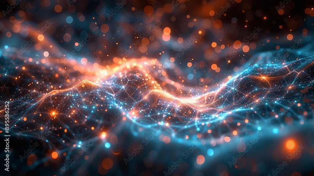 Obraz premium Abstract network connections - generative ai