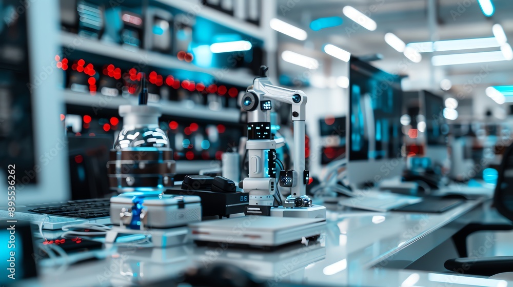 custom made wallpaper toronto digitalGadgets in a futuristic workspace, advanced office tech, inspiration