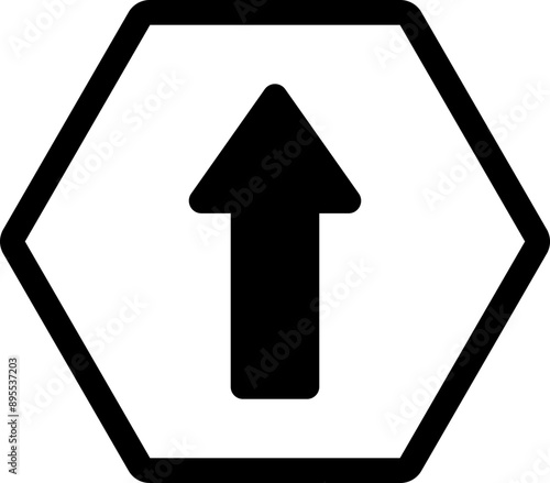 arrow hexagon icon version 1 inverse