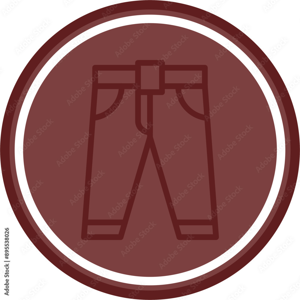 Pants Vector Line Double Circle Maroon Pants Vector Line Double Circle Maroon