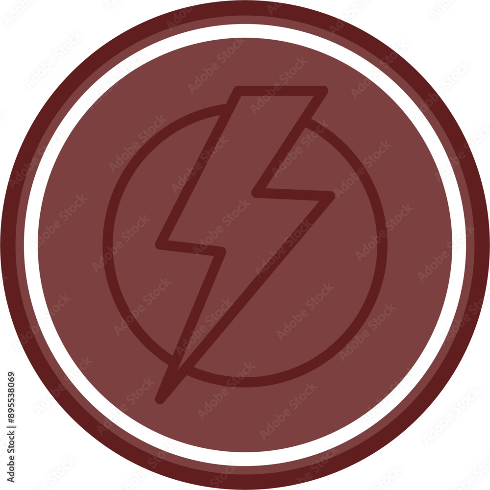 Electricity Vector Line Double Circle Maroon Electricity Vector Line Double Circle Maroon