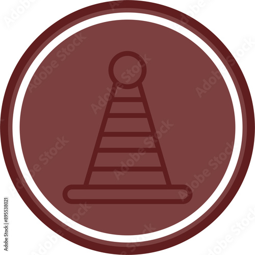 0Cone Vector Line Double Circle Maroon photo