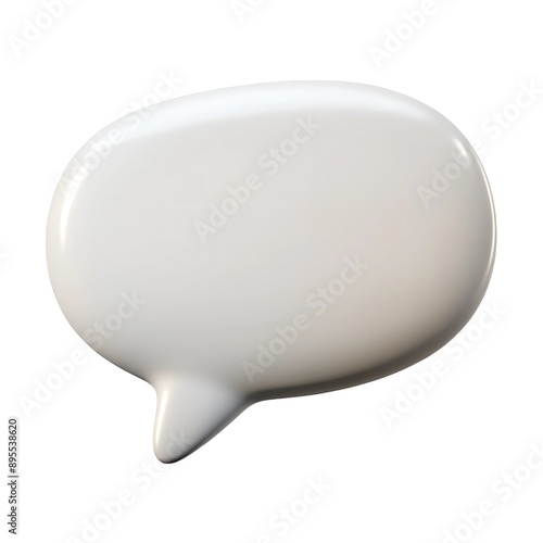 There is a white speech bubble displayed on a white background