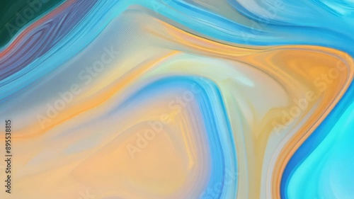 Abstract Swirls of Colorful Paint in Waves - Dynamic Swirling Animation