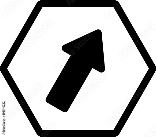 arrow hexagon icon version 2 inverse