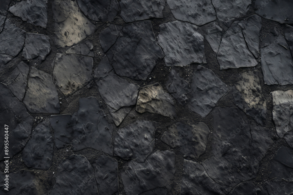 Processed collage of black stony asphalt surface texture. Background for banner, backdrop Processed collage of black stony asphalt surface texture. Background for banner, backdrop