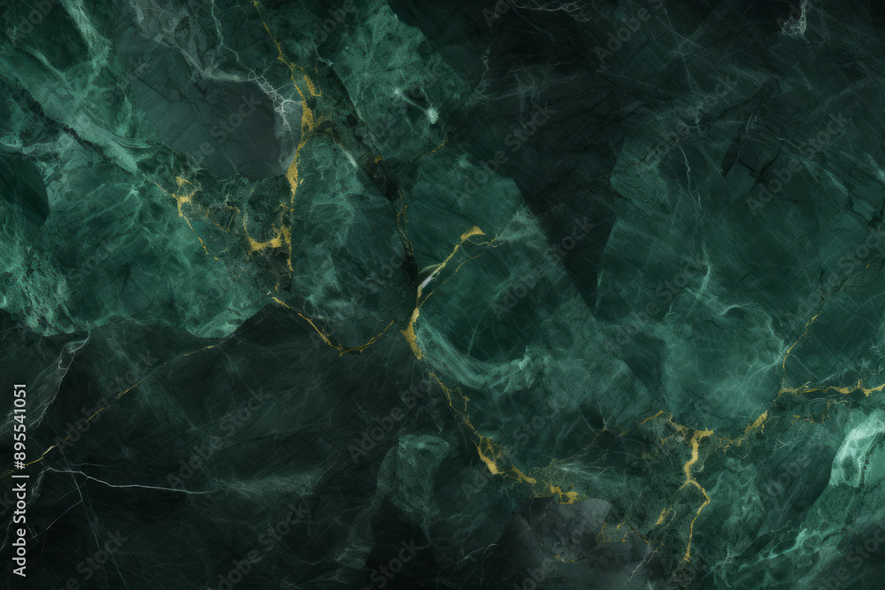 Obraz premium Processed collage of luxurious dark green glossy marble texture. Background for banner
