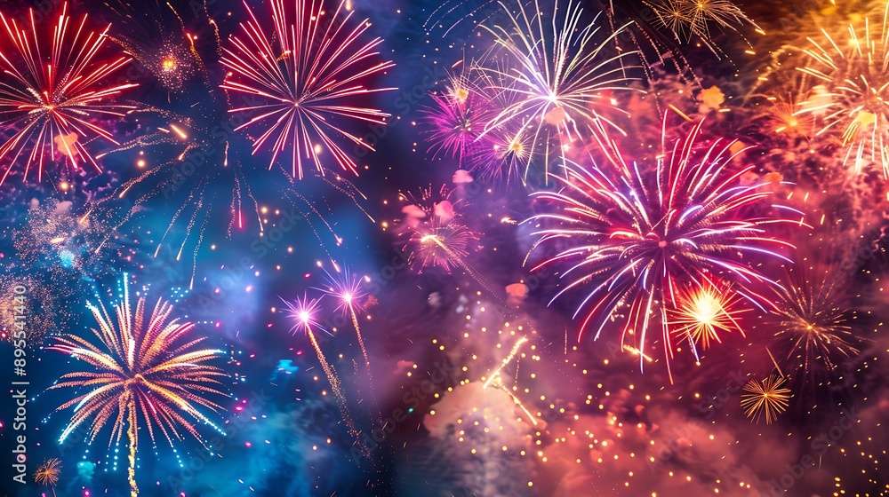 Fototapeta premium Dazzling display regarding firework displays through the late night sky