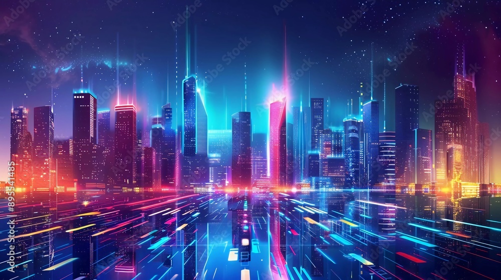 Smart Digital City Concept. Urban Architecture High Towers Concept of the Future City. Virtual Reality Abstract Digital Skyscraper Buildings stunning illustration
Smart Digital City Concept. Urban Architecture High Towers Concept of the Future City. Virtual Reality Abstract Digital Skyscraper Buildings stunning illustration