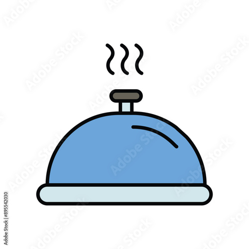 food tray color line icon with white background vector stock illustration