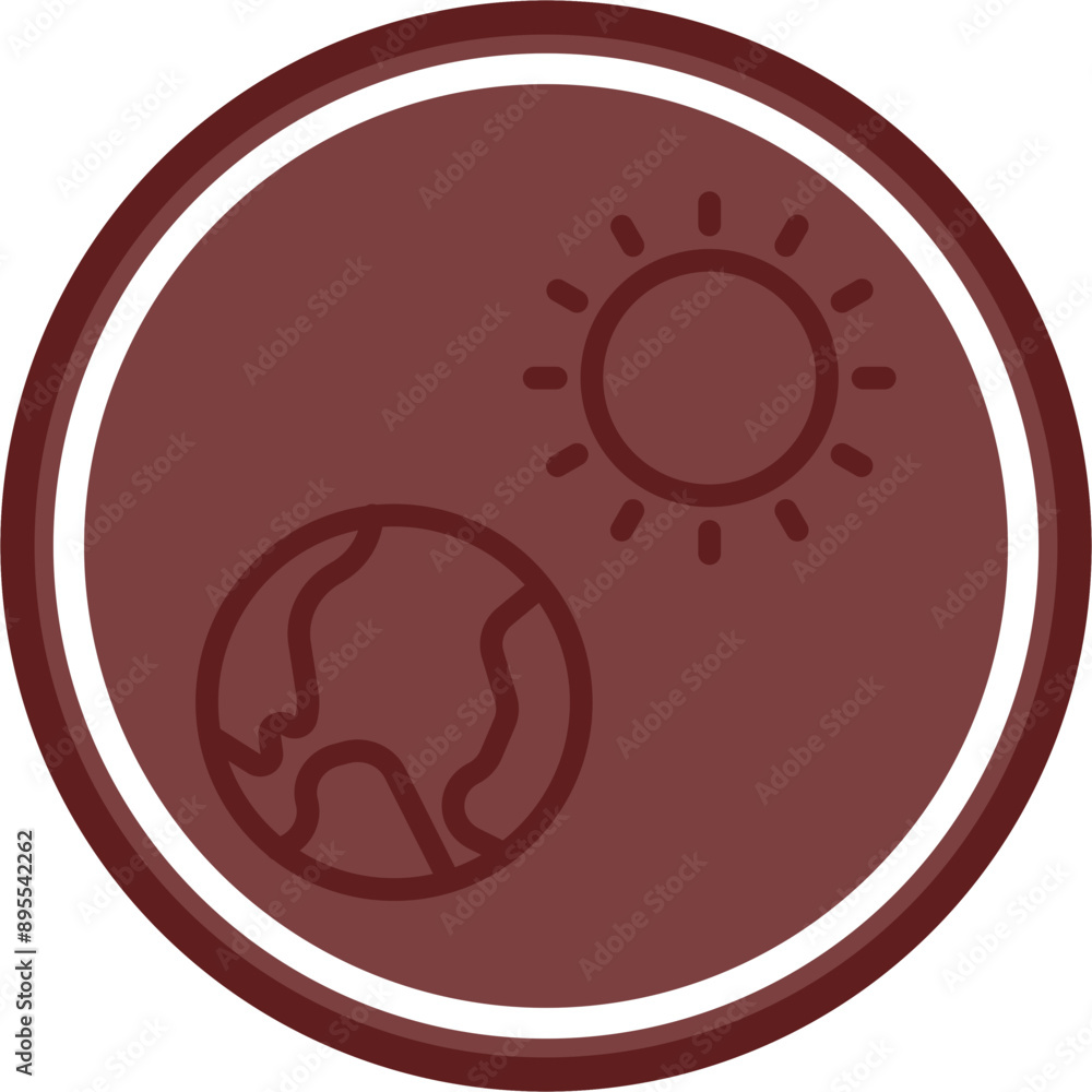 Greenhouse Effect Vector Line Double Circle Maroon Greenhouse Effect Vector Line Double Circle Maroon
