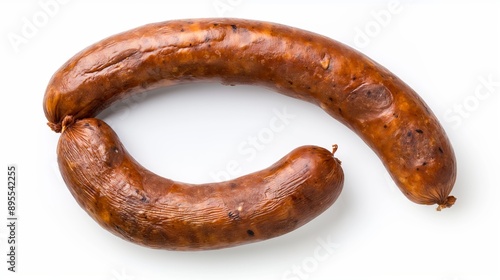 Two Sausages on White Surface