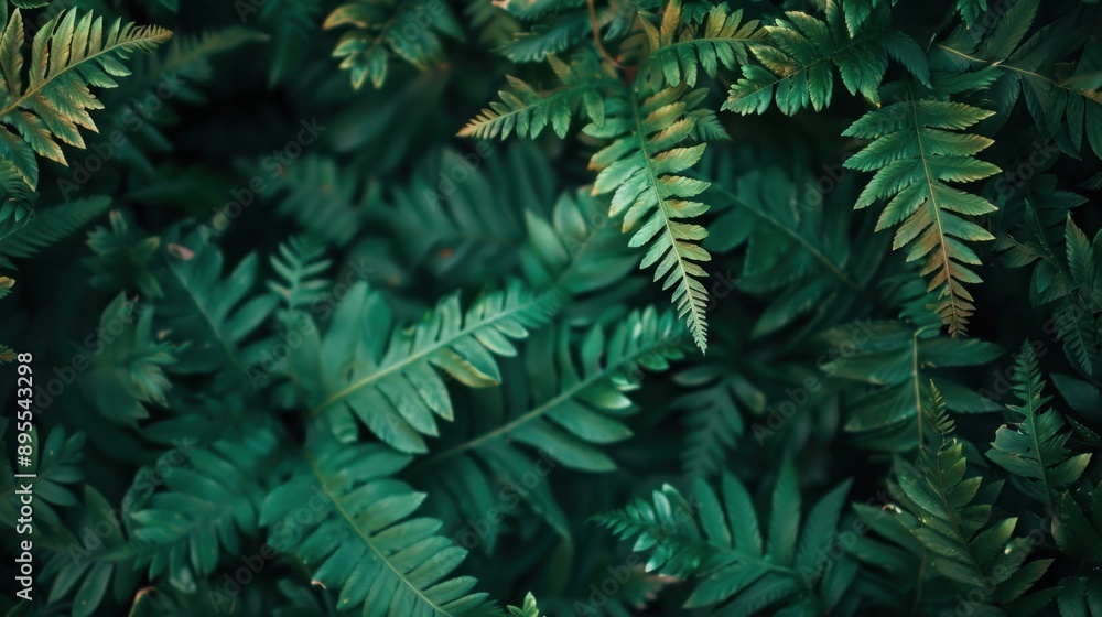 Fototapeta premium Green Fern Leaves Pattern