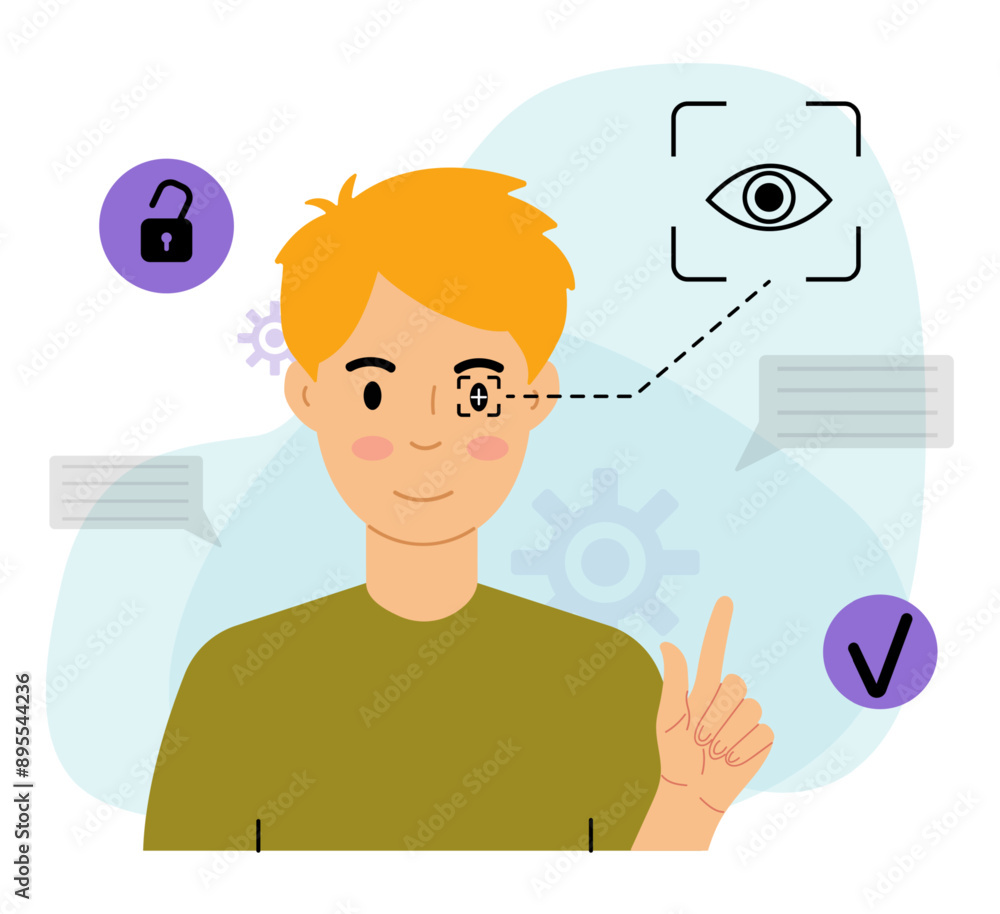 Man Using Eye Scan For Security Man Using Eye Scan For Security