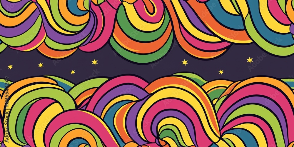 Abstract Swirling Rainbow Pattern Background