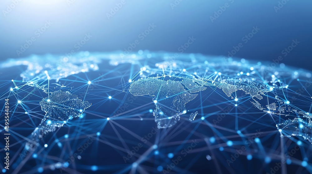 Obraz premium Global Network Connections Abstract Background.