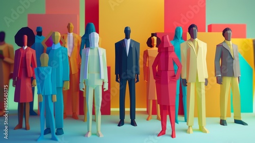 Vibrant Abstract Paper Art Illustrating Diversity in the Workforce