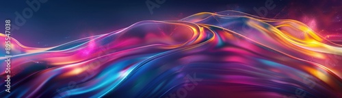 Wallpaper Mural Vibrant Abstract Digital Art with Flowing Colorful Waves and Dynamic Light Effects Torontodigital.ca