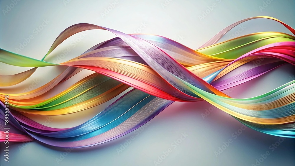 Elegant Background with Flowing Ribbon Strokes in a Variety of Colors, Ideal for Sophisticated Design Projects and Invitations, Adding a Touch of Grace and Style to Visual Creations Elegant Background with Flowing Ribbon Strokes in a Variety of Colors, Ideal for Sophisticated Design Projects and Invitations, Adding a Touch of Grace and Style to Visual Creations