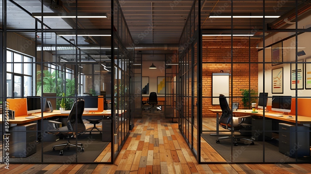 Modern Industrial Chic Office Space: Spacious and airy, this office ... - Industrial Chic Office Space Planning