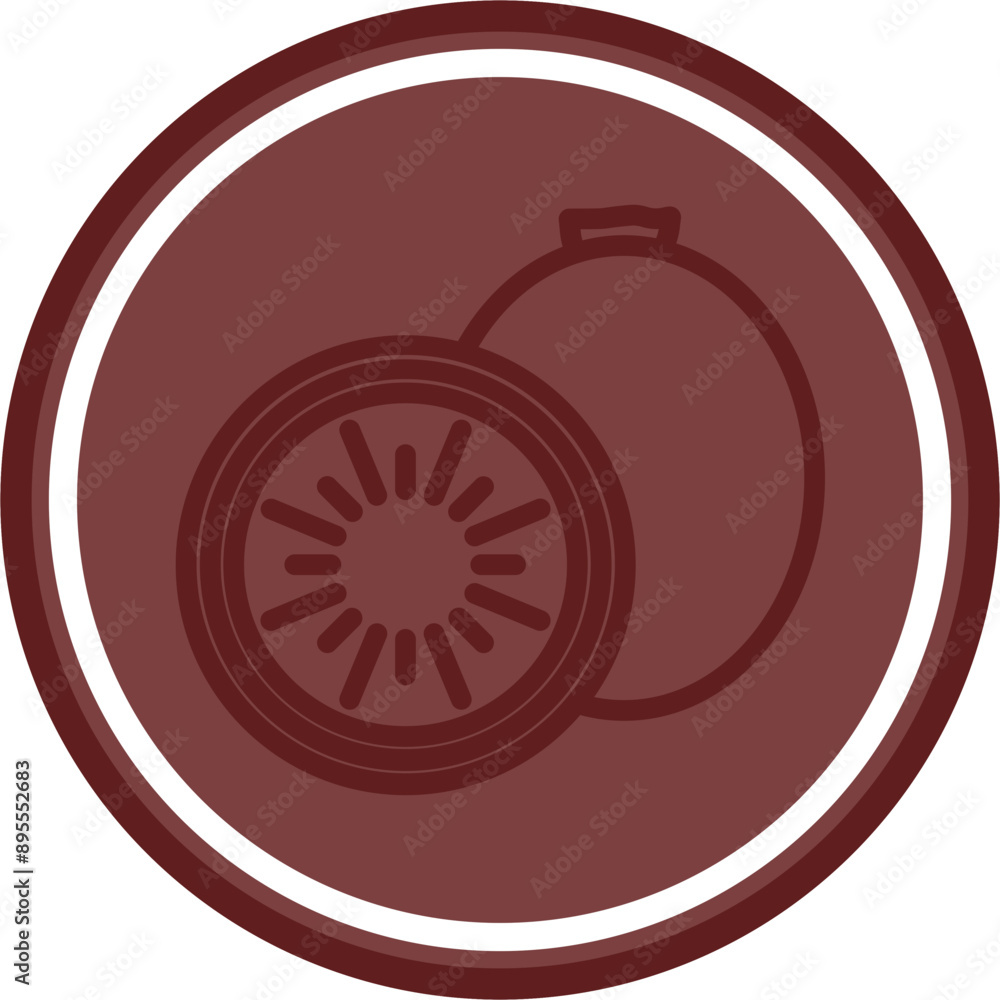 Kiwi Vector Line Double Circle Maroon Kiwi Vector Line Double Circle Maroon