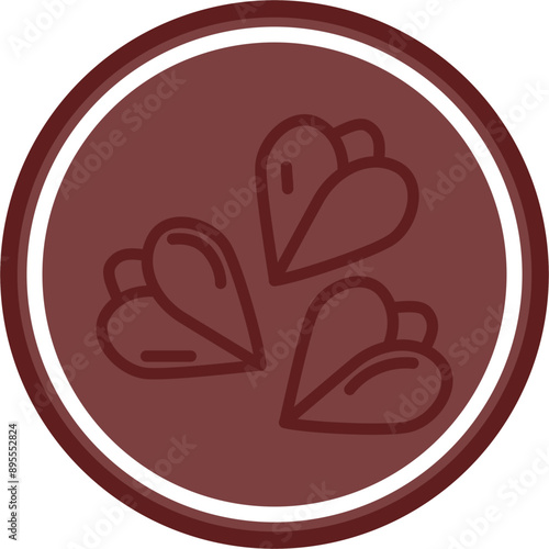 Buckwheat Vector Line Double Circle Maroon
