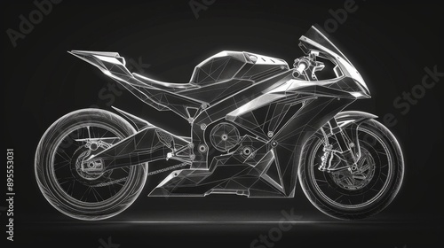 Wireframe Motorcycle Design