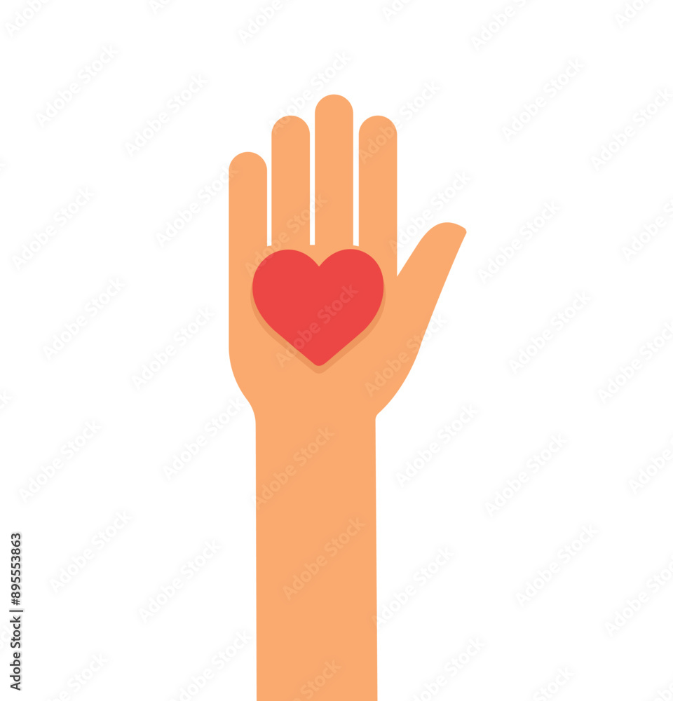 Obraz premium hands up with hearts icon vector illustration 